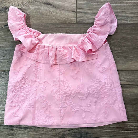 Lilly Pulitzer Zoya Pink Ruffled Women's Top - Picture 5 of 7